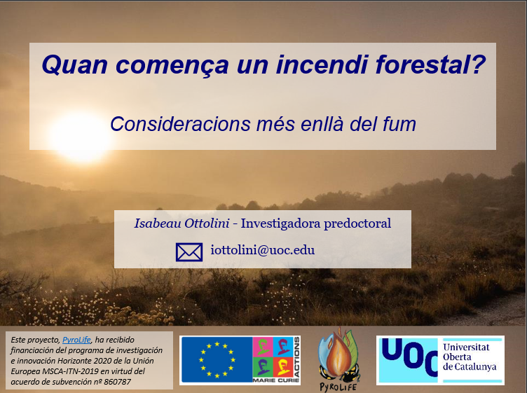 «Cuando empieza un incendio?» charla de Isabeau Ottolini en la I Jornada de voluntariado ambiental en Pego